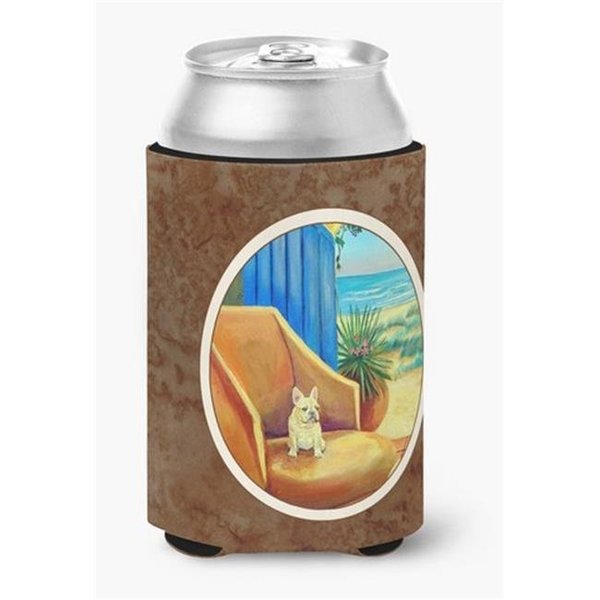 Carolines Treasures Carolines Treasures 7181CC French Bulldog at the Beach cottage Can or Bottle Hugger 7181CC